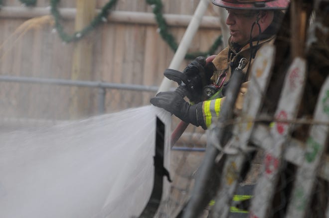 The Richmond Fire Department put out a shed fire on the 500 block of South 13th Street on Monday, March 15, 2021.